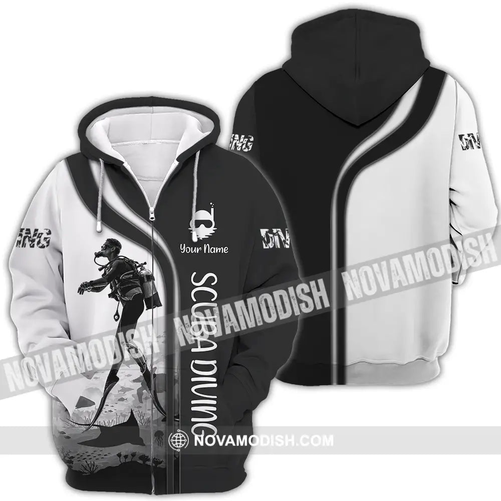 Unisex Shirt - Custom Scuba Diving 3D Shirt Zipper Hoodie / S T-shirt