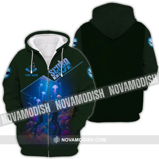 Unisex Shirt - Custom Scuba Diving 3D Shirt Zipper Hoodie / S T-shirt