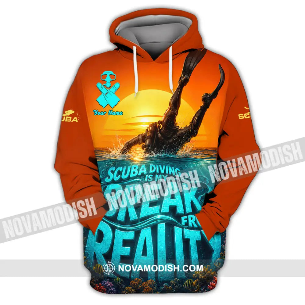 Unisex Shirt - Custom Scuba Diving Is My Break From Reality Shirt - Hoodie / S - T-shirt