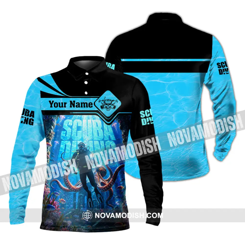 Unisex Shirt - Custom Scuba Diving Shirt - Long Sleeve Polo / S - T-shirt