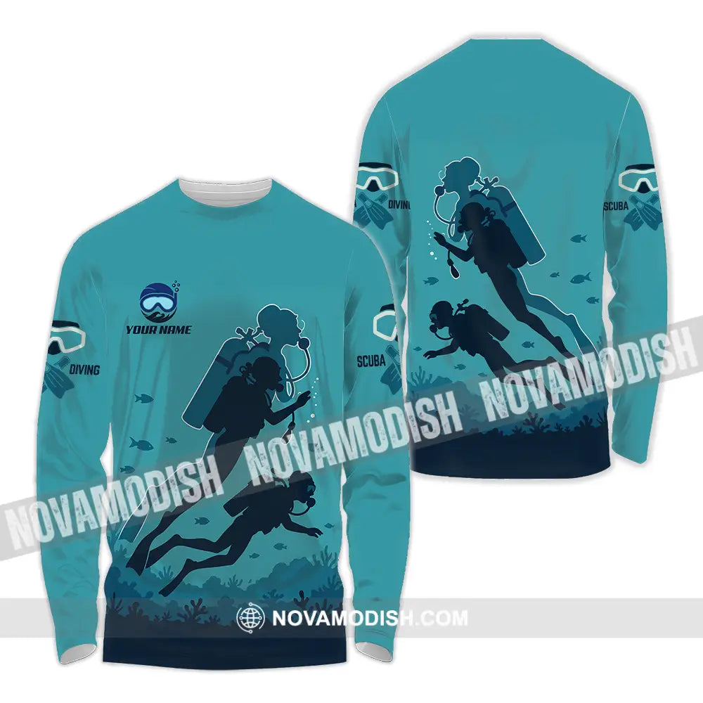 Unisex Shirt - Custom Scuba Diving Shirt Long Sleeve Shirt / S T-shirt