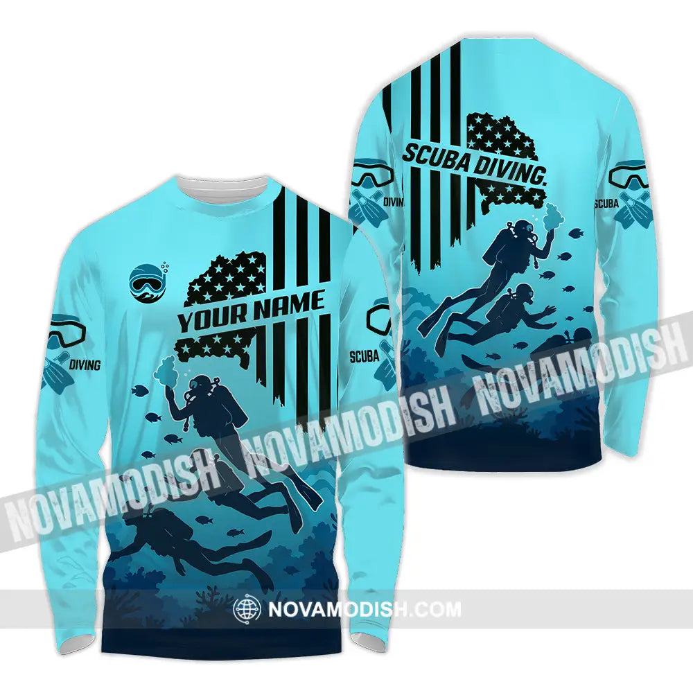 Unisex Shirt - Custom Scuba Diving Shirt Long Sleeve Shirt / S T-shirt