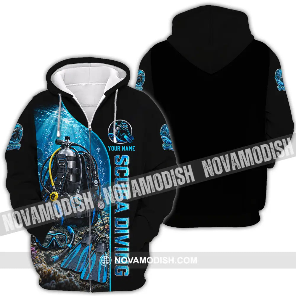 Unisex Shirt - Custom Scuba Diving Shirt - Zipper Hoodie / S - T-shirt