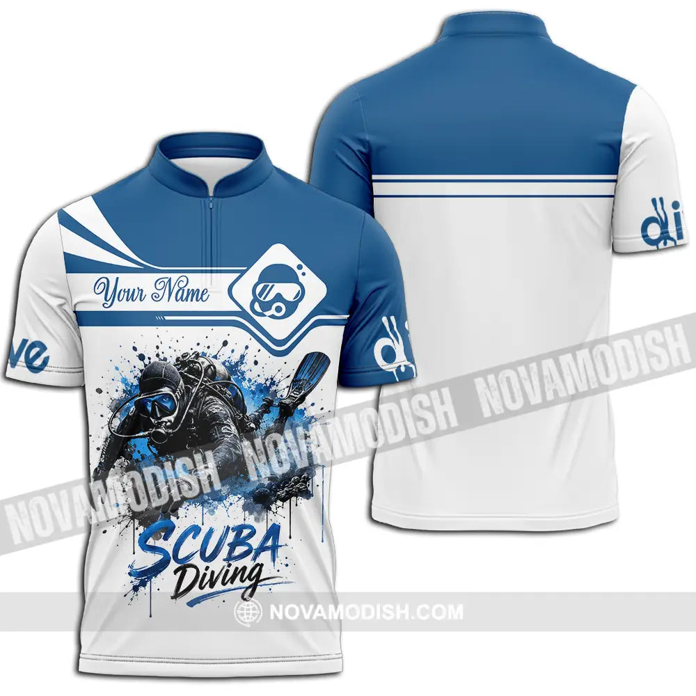 Unisex Shirt - Custom Scuba Diving Shirt - Zipper Polo Shirt / S - T-shirt