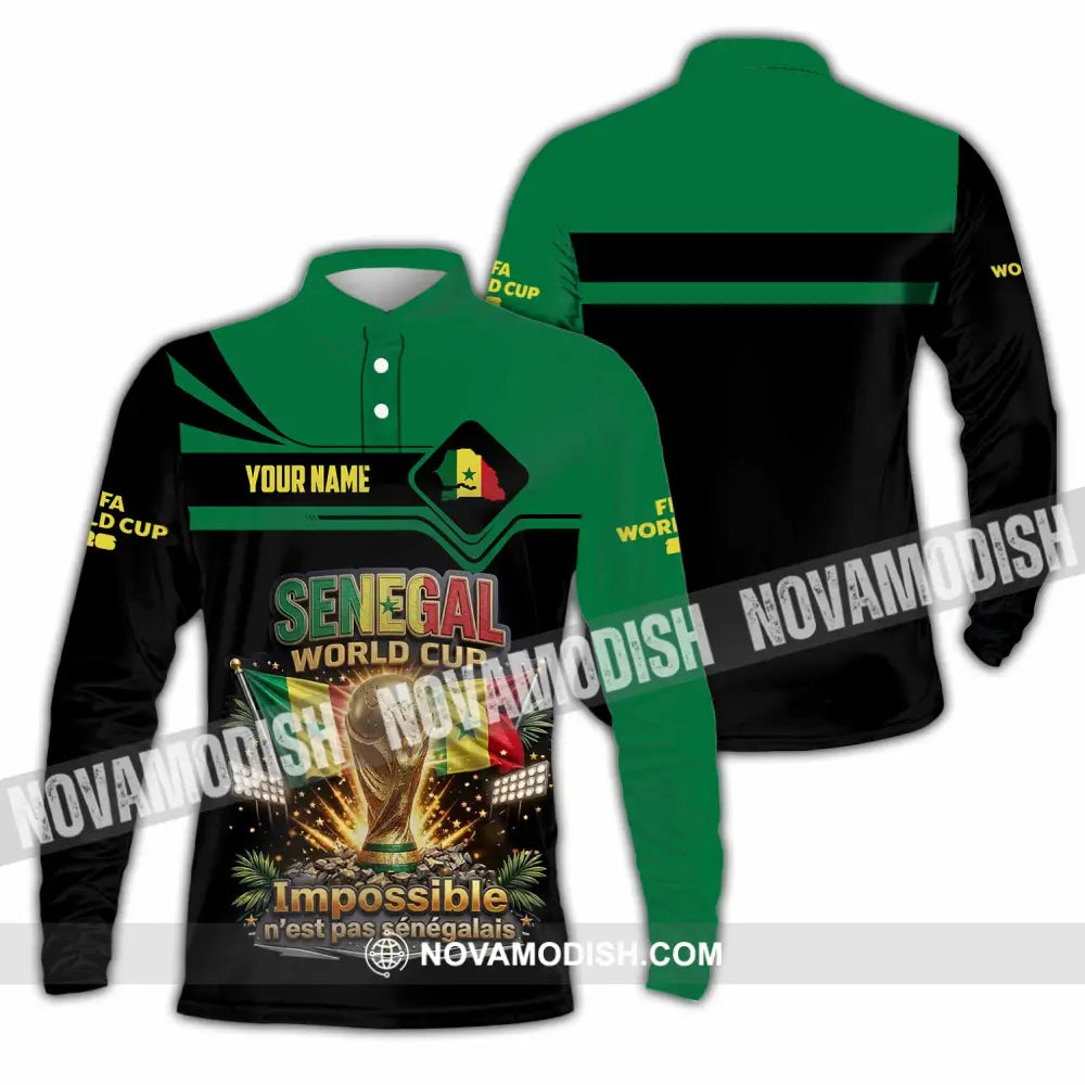 Unisex Shirt - Custom Senegal World Cup 2026 Shirt - Long Sleeve Polo / S - T-shirt