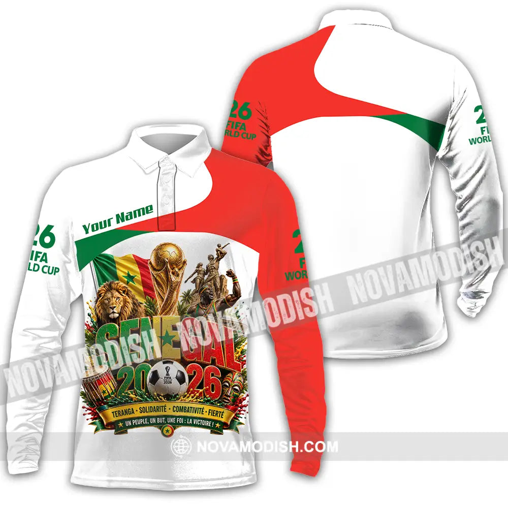 Unisex Shirt - Custom Senegal World Cup 2026 Shirt - Long Sleeve Polo / S - T-shirt