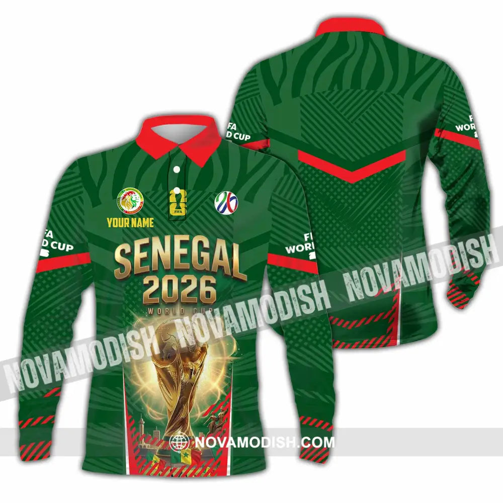 Unisex Shirt - Custom Senegal World Cup 2026 Shirt - Long Sleeve Polo / S - T-shirt