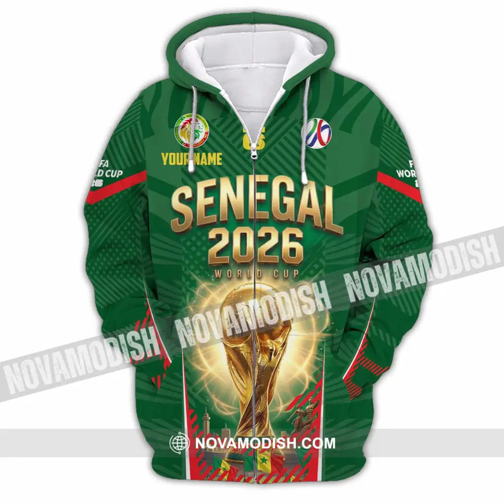 Unisex Shirt - Custom Senegal World Cup 2026 Shirt - Zipper Hoodie / S - T-shirt