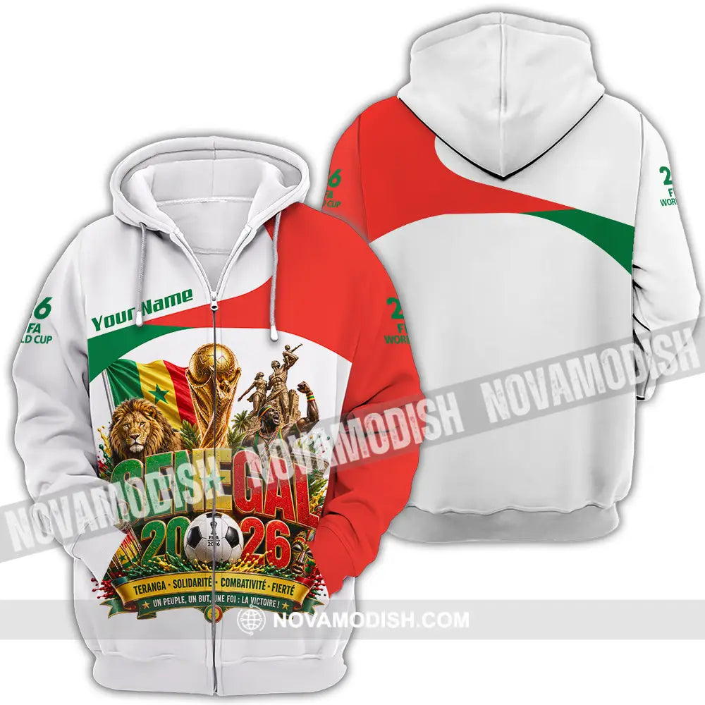 Unisex Shirt - Custom Senegal World Cup 2026 Shirt - Zipper Hoodie / S - T-shirt