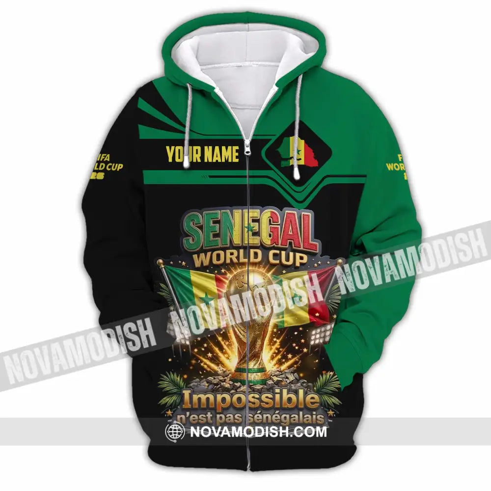 Unisex Shirt - Custom Senegal World Cup 2026 Shirt - Zipper Hoodie / S - T-shirt