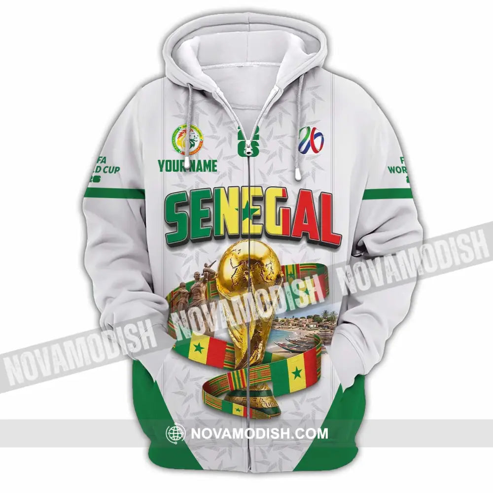 Unisex Shirt - Custom Senegal World Cup 2026 Shirt - Zipper Hoodie / S - T-shirt
