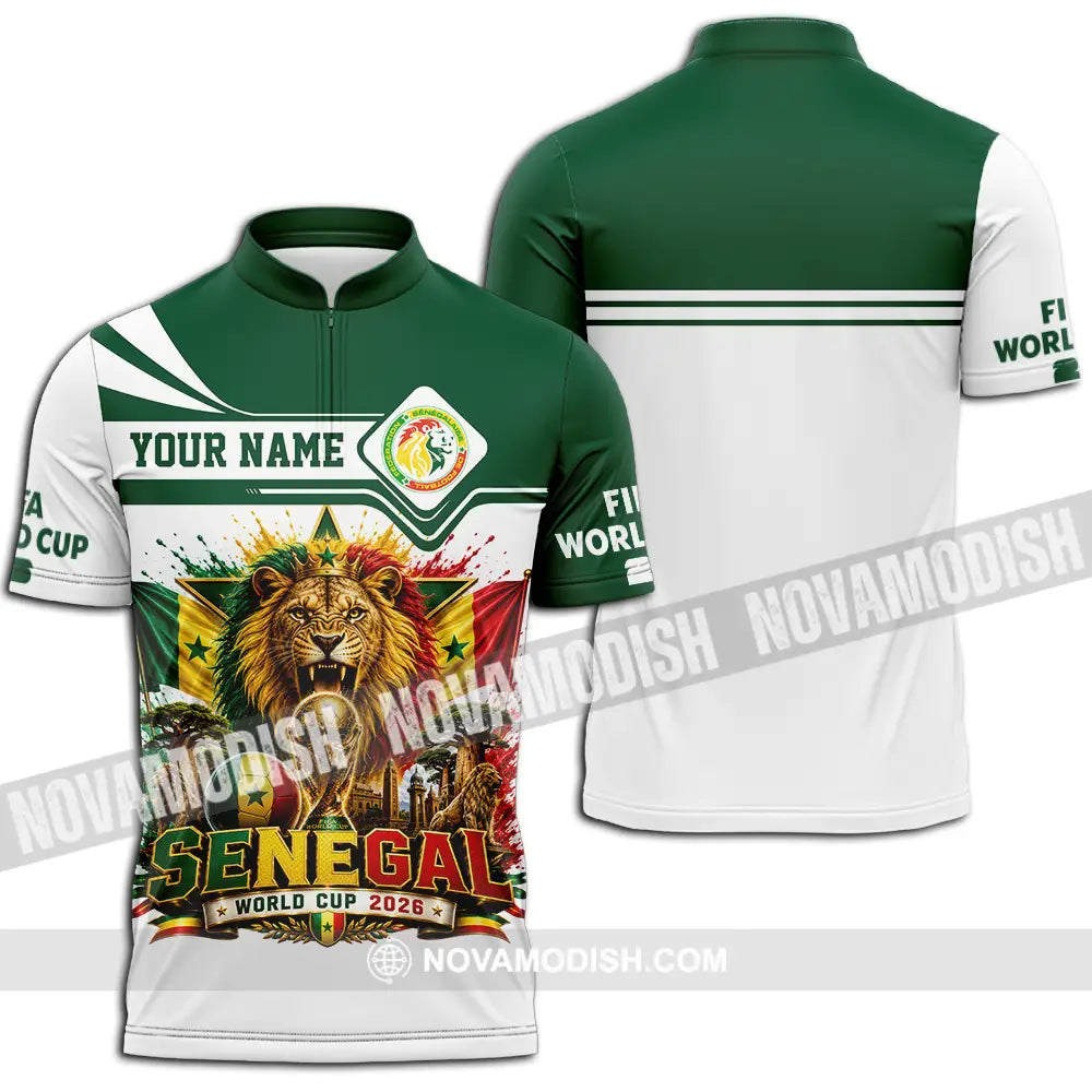 Unisex Shirt - Custom Senegal World Cup 2026 Shirt - Zipper Polo Shirt / S - T-shirt