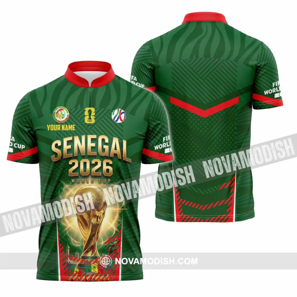Unisex Shirt - Custom Senegal World Cup 2026 Shirt - Zipper Polo Shirt / S - T-shirt