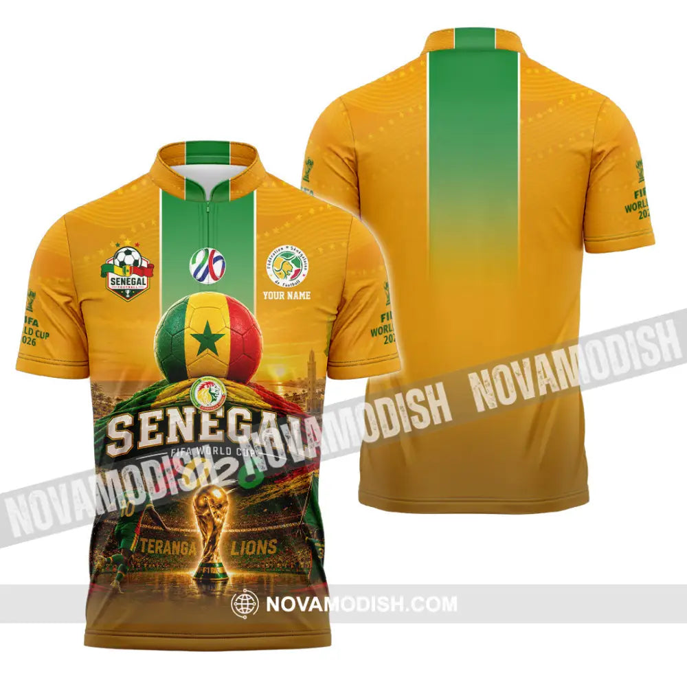 Unisex Shirt - Custom Senegal World Cup 2026 Shirt - Zipper Polo Shirt / S - T-shirt