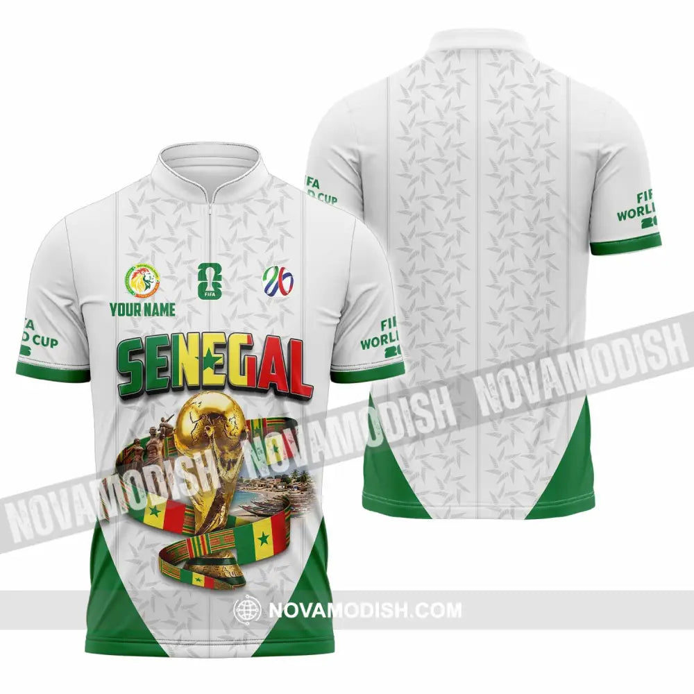 Unisex Shirt - Custom Senegal World Cup 2026 Shirt - Zipper Polo Shirt / S - T-shirt
