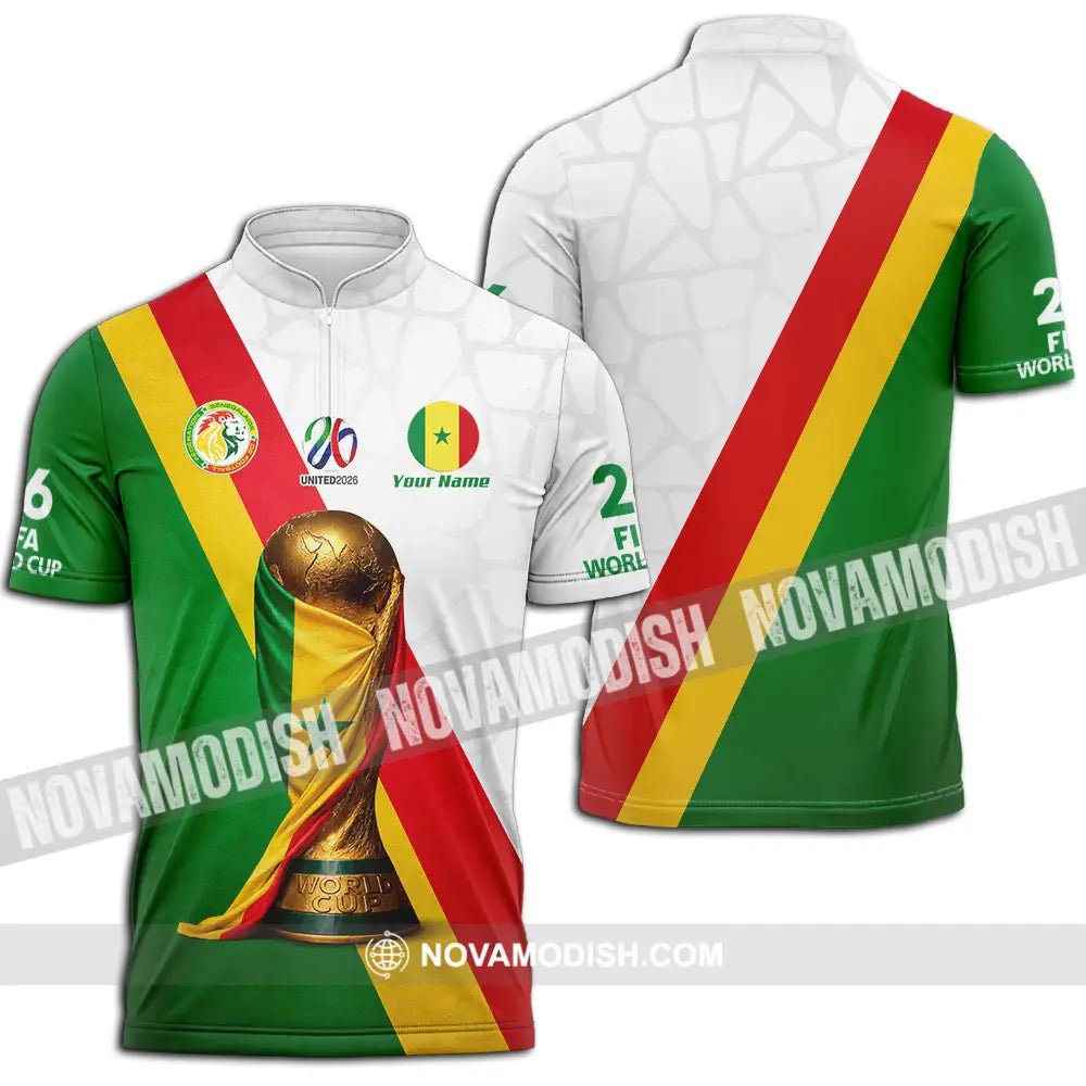 Unisex Shirt - Custom Senegal World Cup 2026 Shirt - Zipper Polo Shirt / S - T-shirt