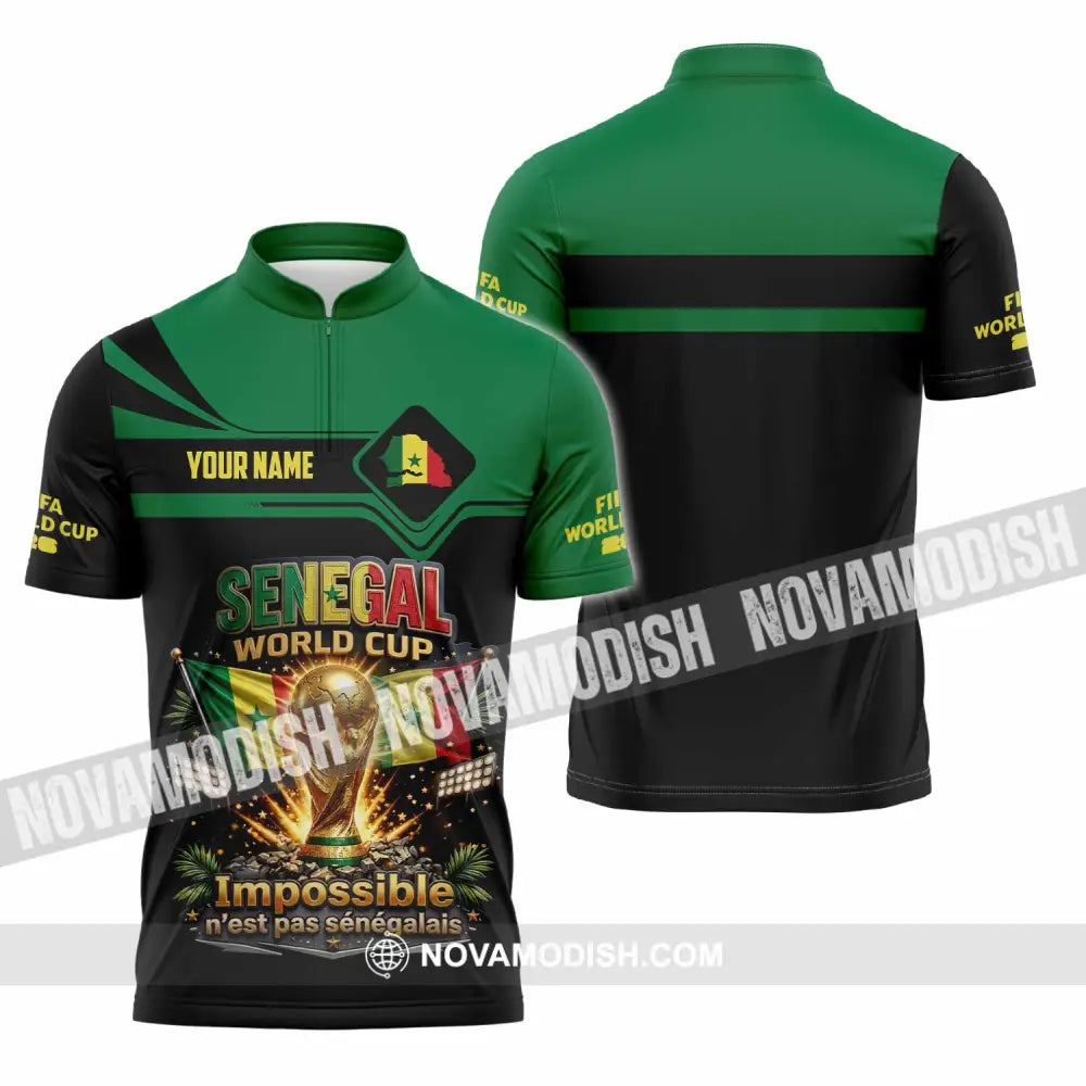 Unisex Shirt - Custom Senegal World Cup 2026 Shirt - Zipper Polo Shirt / S - T-shirt