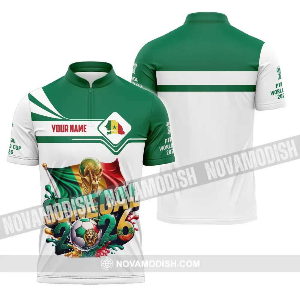 Unisex Shirt - Custom Senegal World Cup 2026 Shirt - Zipper Polo Shirt / S - T-shirt