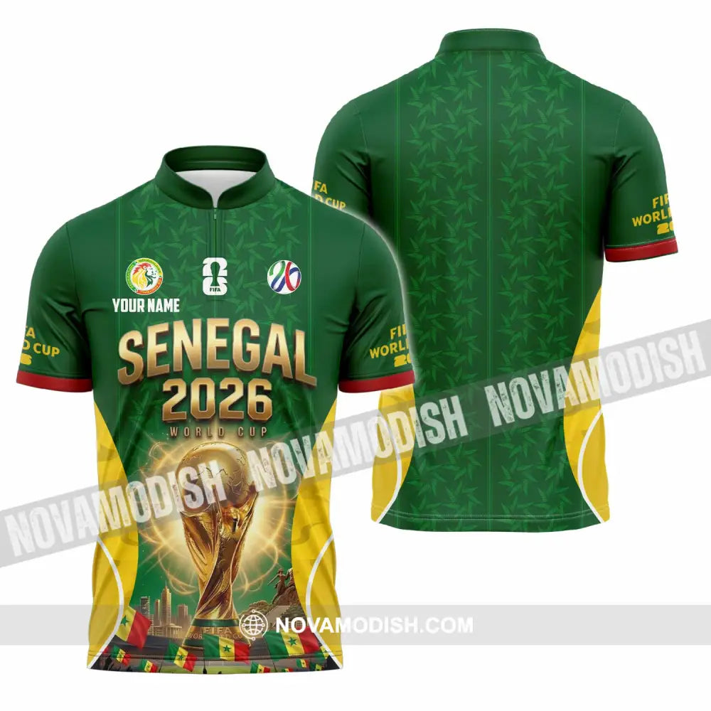 Unisex Shirt - Custom Senegal World Cup 2026 Shirt - Zipper Polo Shirt / S - T-shirt