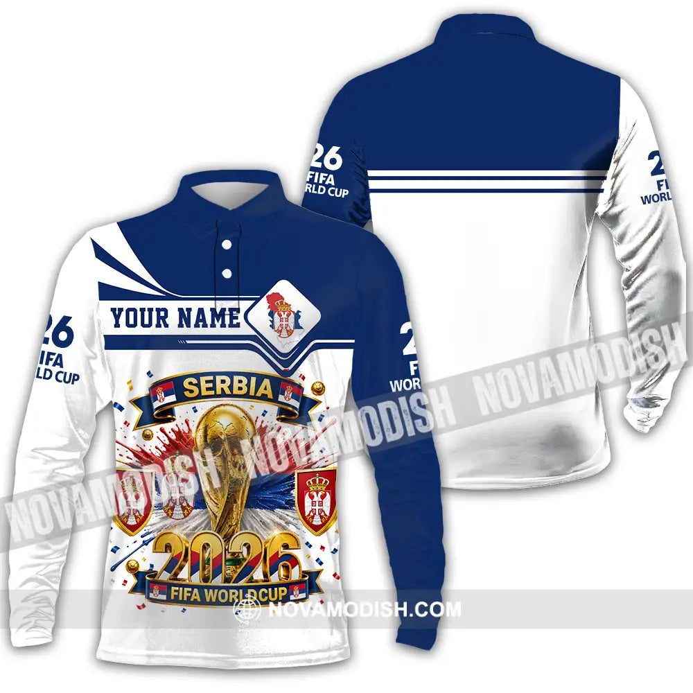Unisex Shirt - Custom Serbia World Cup 2026 Shirt - Long Sleeve Polo / S - T-shirt