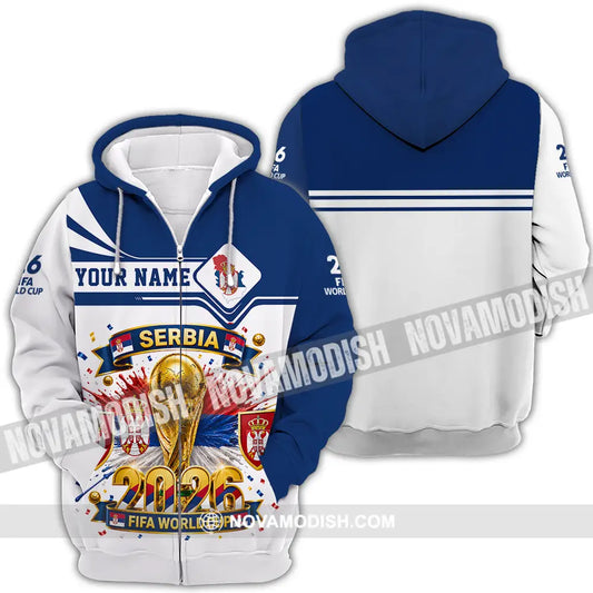 Unisex Shirt - Custom Serbia World Cup 2026 Shirt - Zipper Hoodie / S - T-shirt