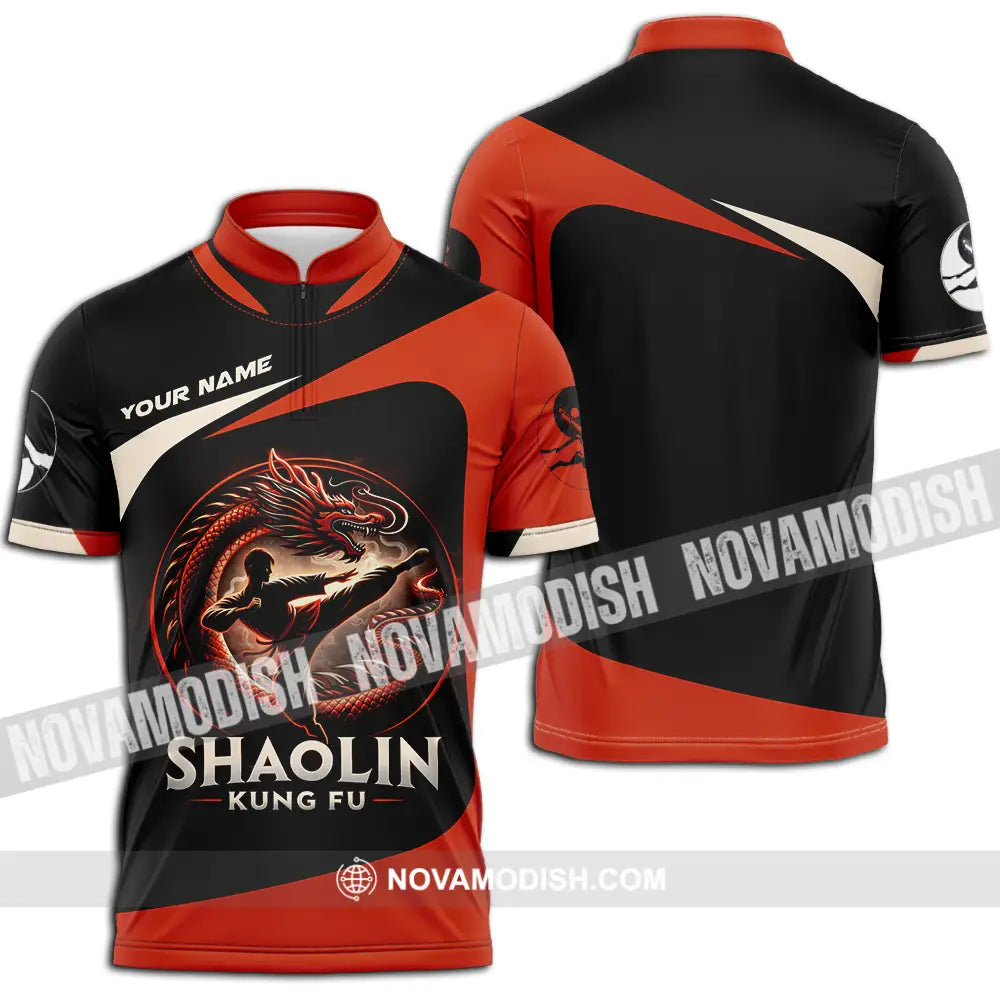 Unisex Shirt - Custom Shaolin Kung Fu 3D Shirt Zipper Polo Shirt / S T-shirt