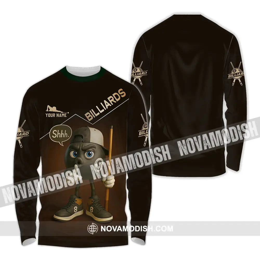 Unisex Shirt - Custom Shhh Billiards Shirt Long Sleeve Shirt / S T-shirt