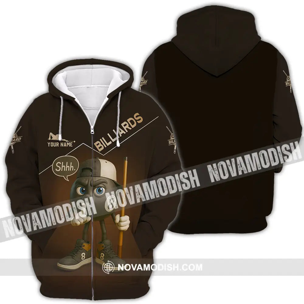 Unisex Shirt - Custom Shhh Billiards Shirt Zipper Hoodie / S T-shirt