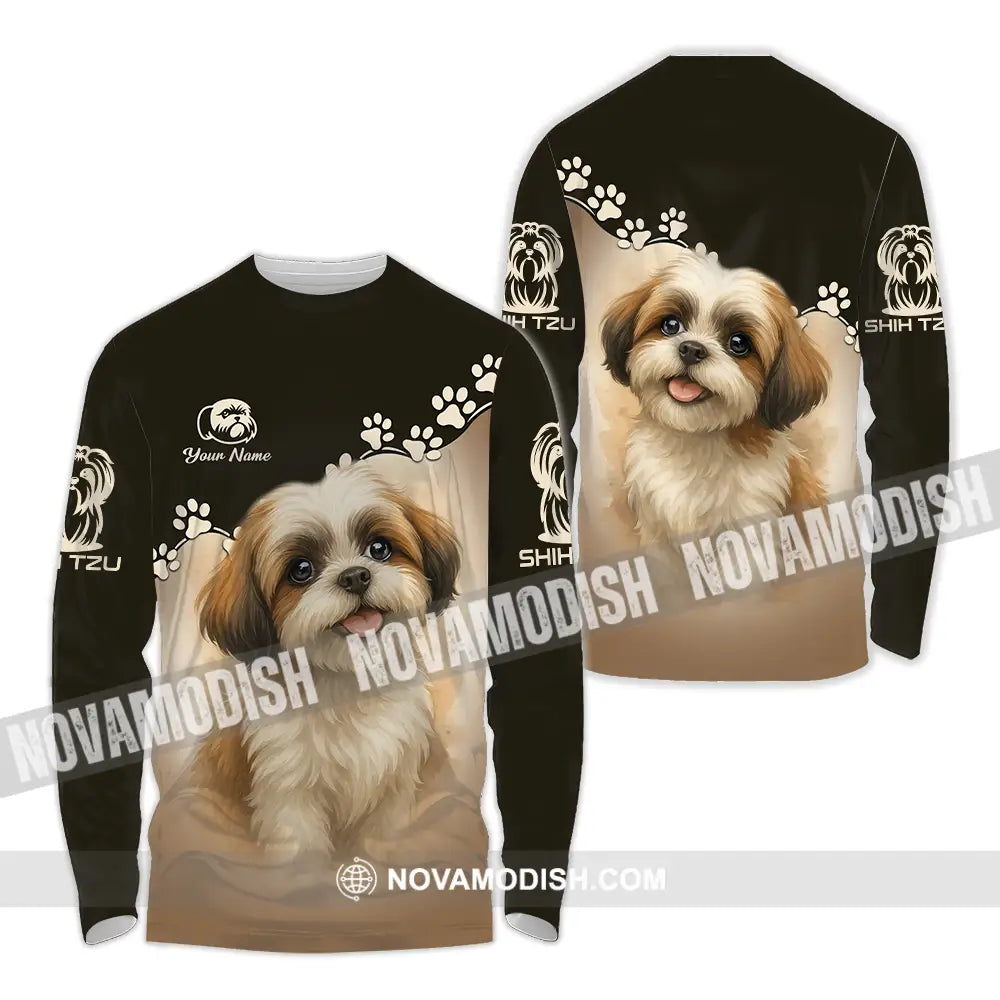 Unisex Shirt - Custom Shih Tzu Shirt Long Sleeve Shirt / S T-shirt