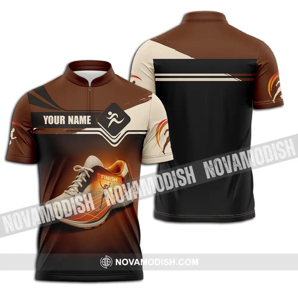 Unisex Shirt - Custom Shoes Of Champion Runner Running Sporty Shirt Zipper Polo Shirt / S T-shirt