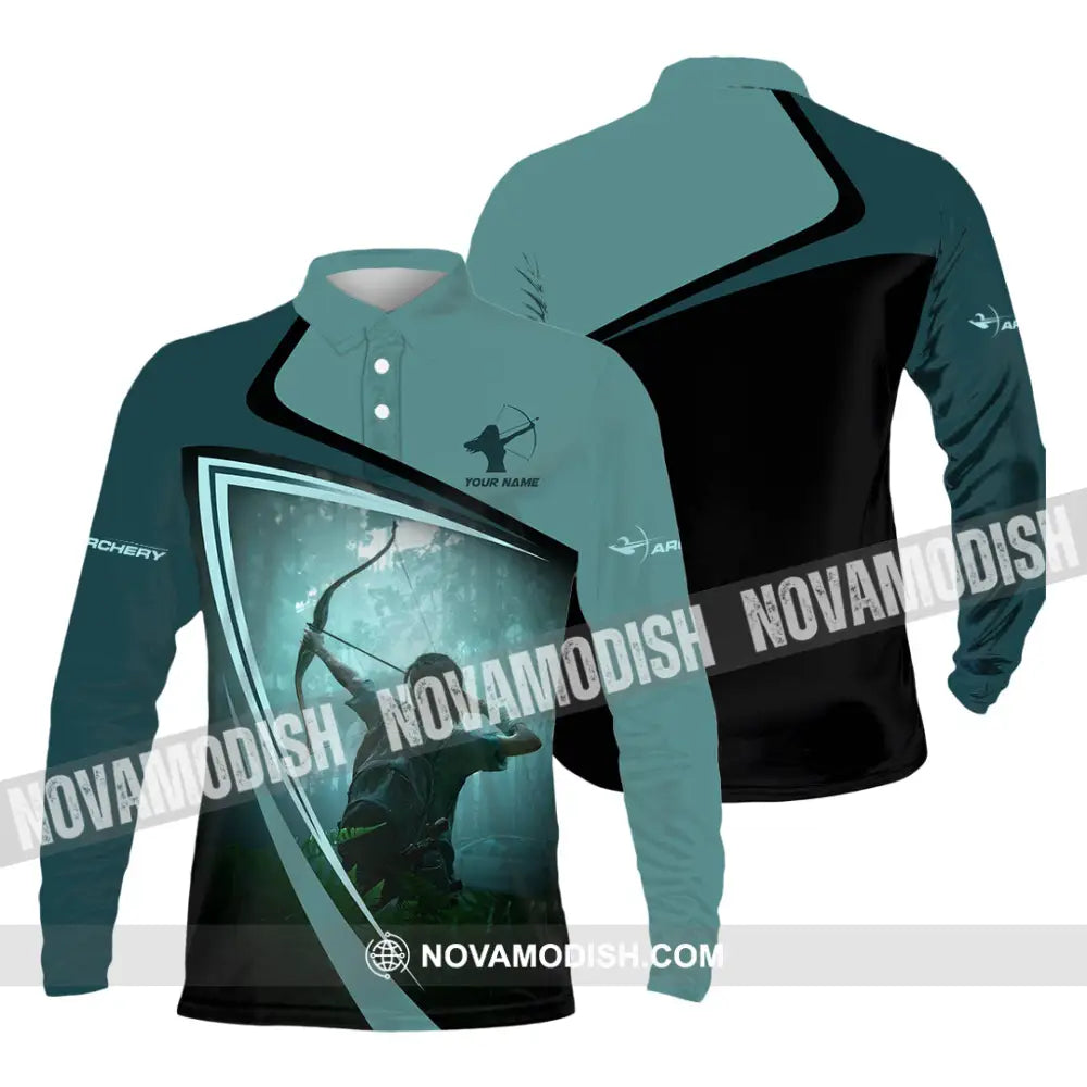 Unisex Shirt - Custom Shooting Archery Player Shirt Long Sleeve Polo / S T-shirt