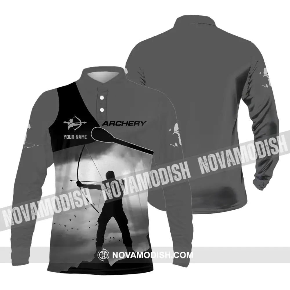 Unisex Shirt - Custom Shooting Archery Player Shirt Long Sleeve Polo / S T-shirt