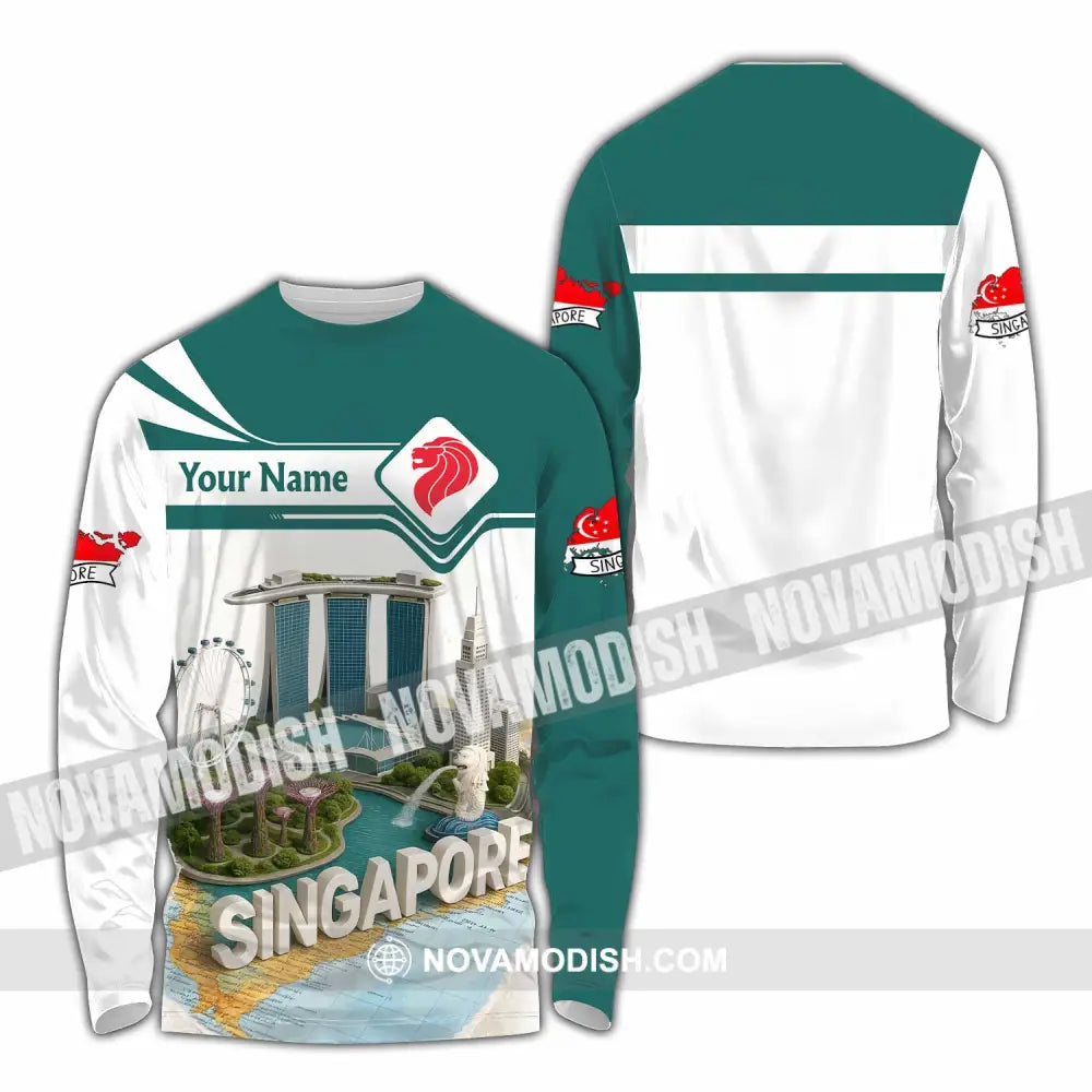 Unisex Shirt - Custom Singapore 3D Shirt Long Sleeve Shirt / S T-shirt