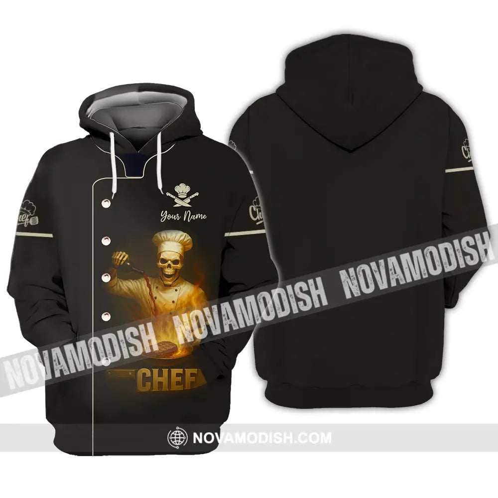 Unisex Shirt - Custom Skeleton Chef Shirt Hoodie / S T-shirt