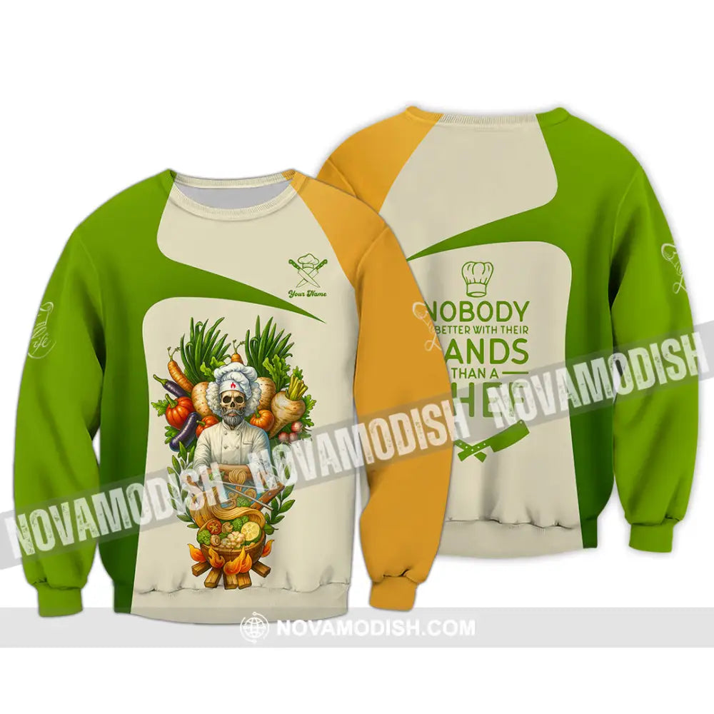 Unisex Shirt - Custom Skeleton Life Of Chef Shirt Long Sleeve / S T-shirt