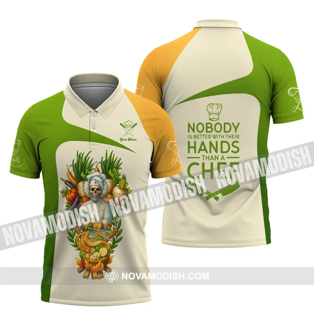 Unisex Shirt - Custom Skeleton Life Of Chef Shirt Polo Shirt / S T-shirt