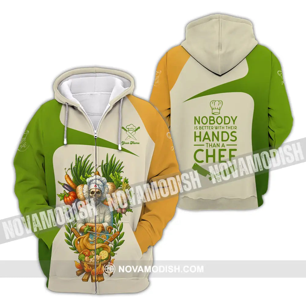 Unisex Shirt - Custom Skeleton Life Of Chef Shirt Zipper Hoodie / S T-shirt
