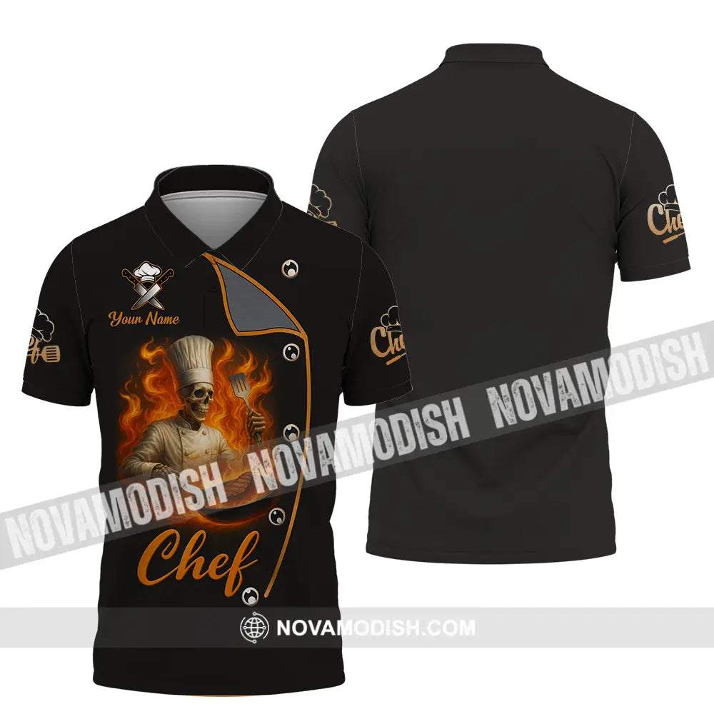 Unisex Shirt - Custom Skeleton Master Chef Chef Shirt Polo Shirt / S T-shirt