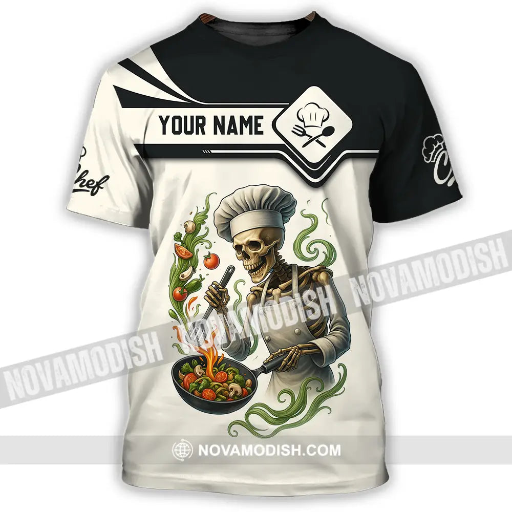 Unisex Shirt - Custom Skeleton Master Chef Chef Shirt T-Shirt / S T-shirt