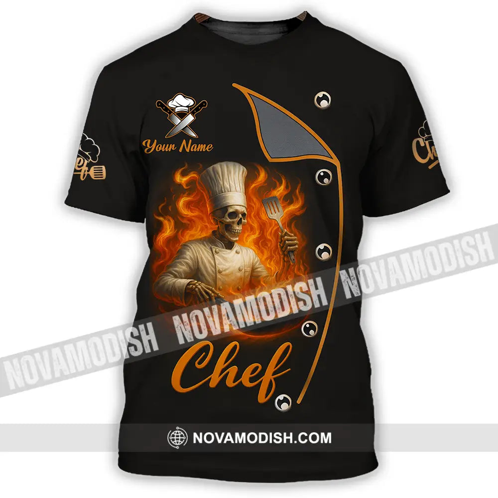 Unisex Shirt - Custom Skeleton Master Chef Chef Shirt T-Shirt / S T-shirt
