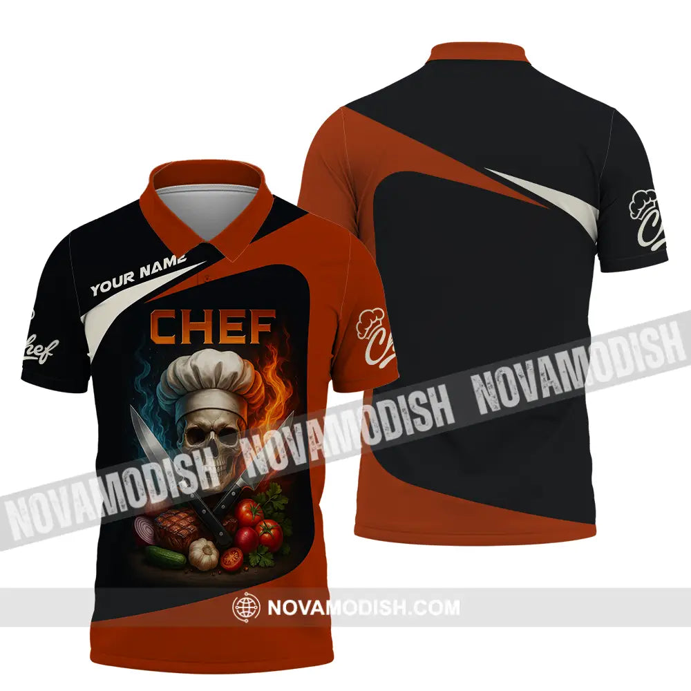Unisex Shirt - Custom Skull Master Chef Chef Shirt Polo Shirt / S T-shirt