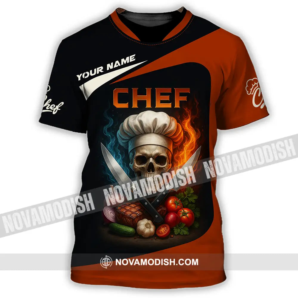 Unisex Shirt - Custom Skull Master Chef Chef Shirt T-Shirt / S T-shirt