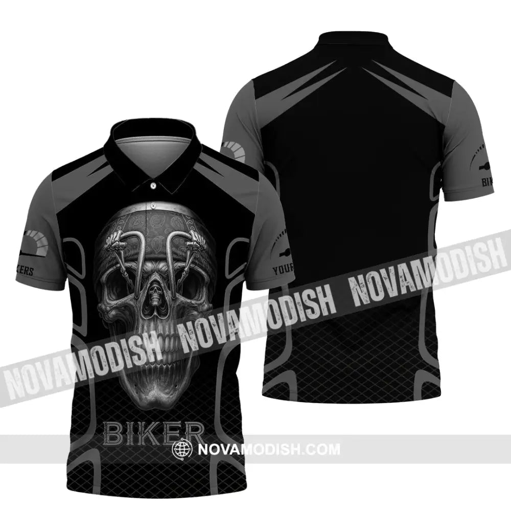 Unisex Shirt - Custom Skull Rider Riding Lover Shirt Polo Shirt / S T-shirt
