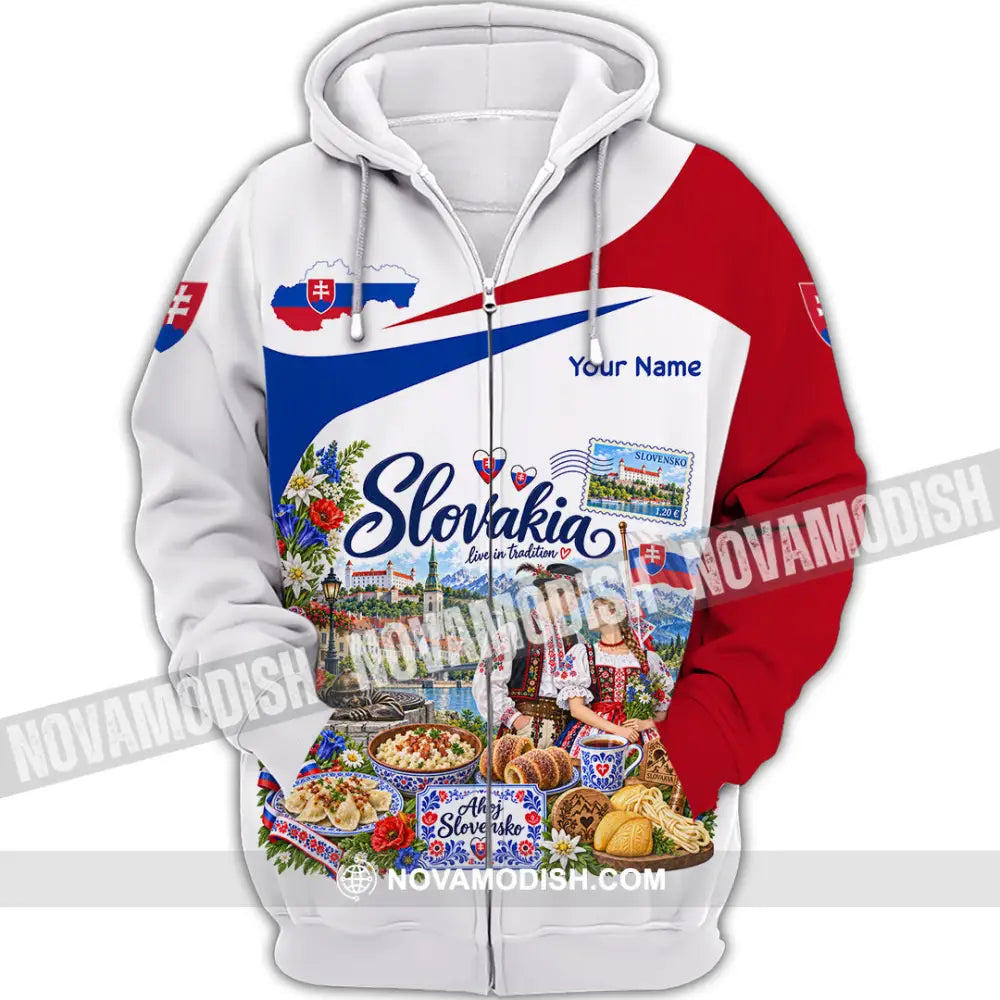Unisex Shirt - Custom Slovakia Shirt - Zipper Hoodie / S - T-shirt