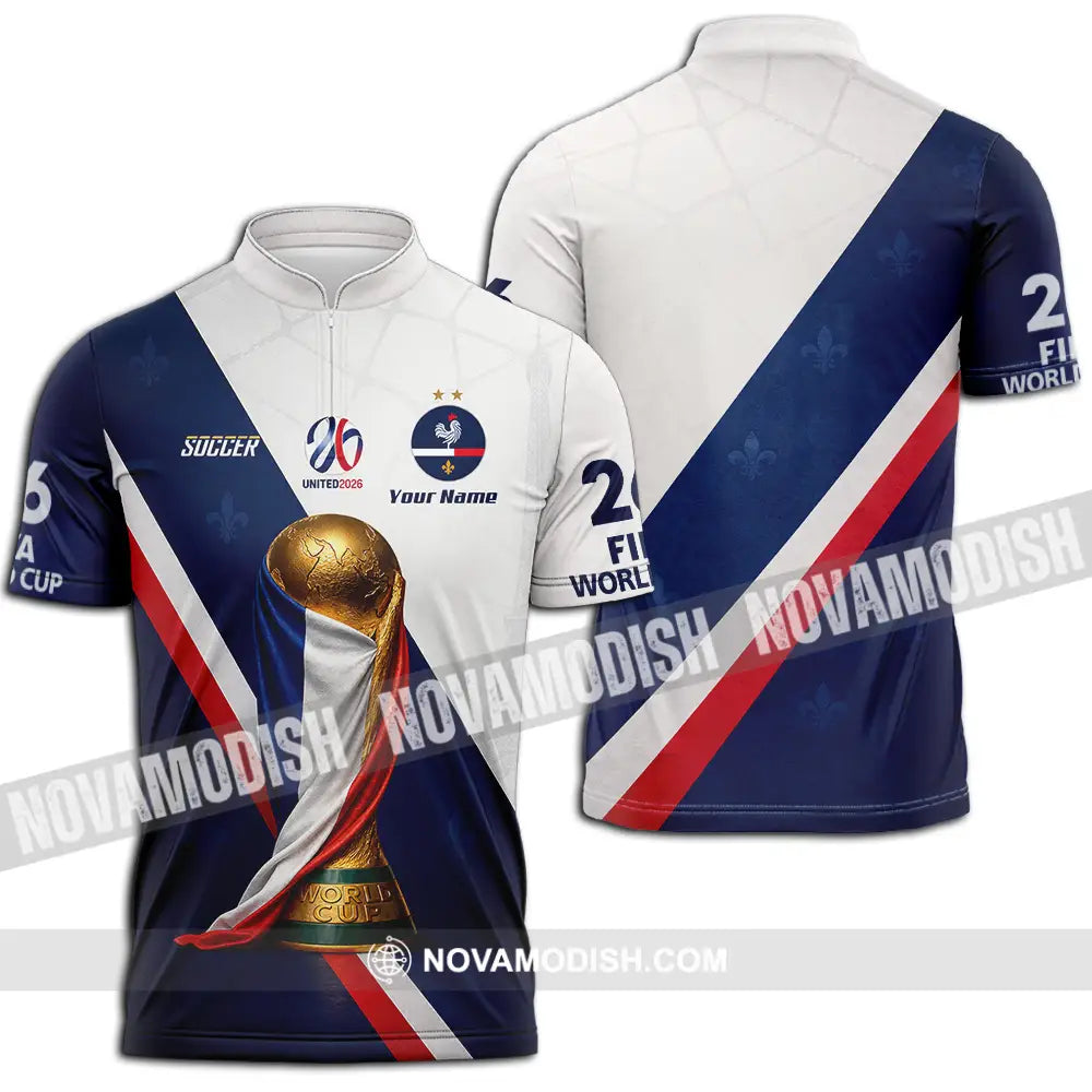 Unisex Shirt - Custom Soccer World Cup 2026 3D Shirt - Zipper Polo Shirt / S - T-shirt