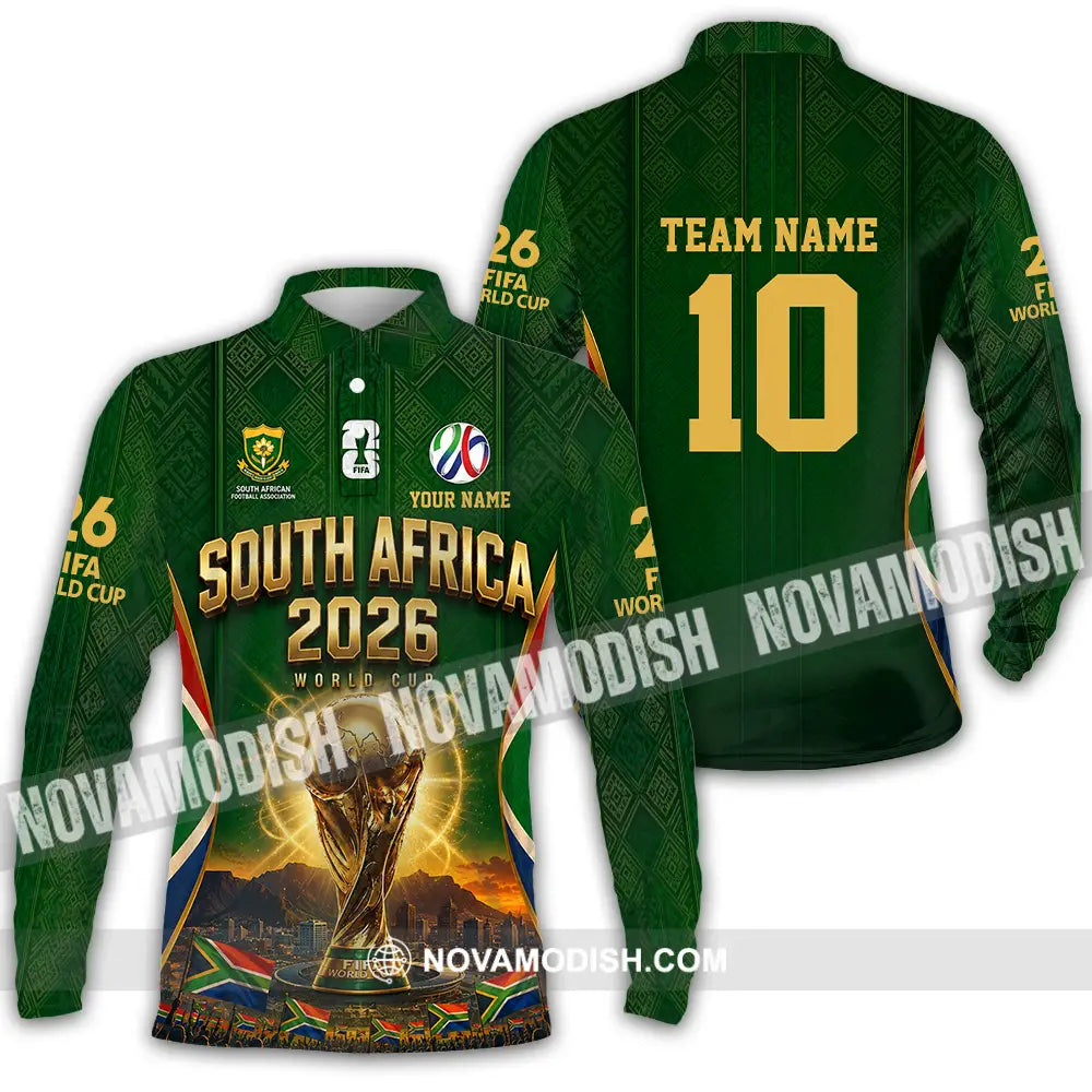 Unisex Shirt - Custom South Africa World Cup 2026 Shirt - Long Sleeve Polo / S - T-shirt