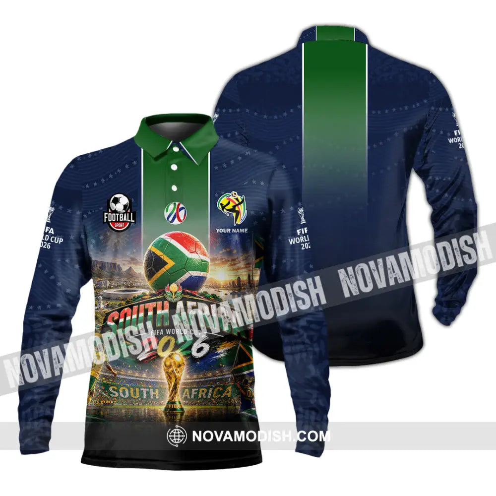 Unisex Shirt - Custom South Africa World Cup 2026 Shirt - Long Sleeve Polo / S - T-shirt