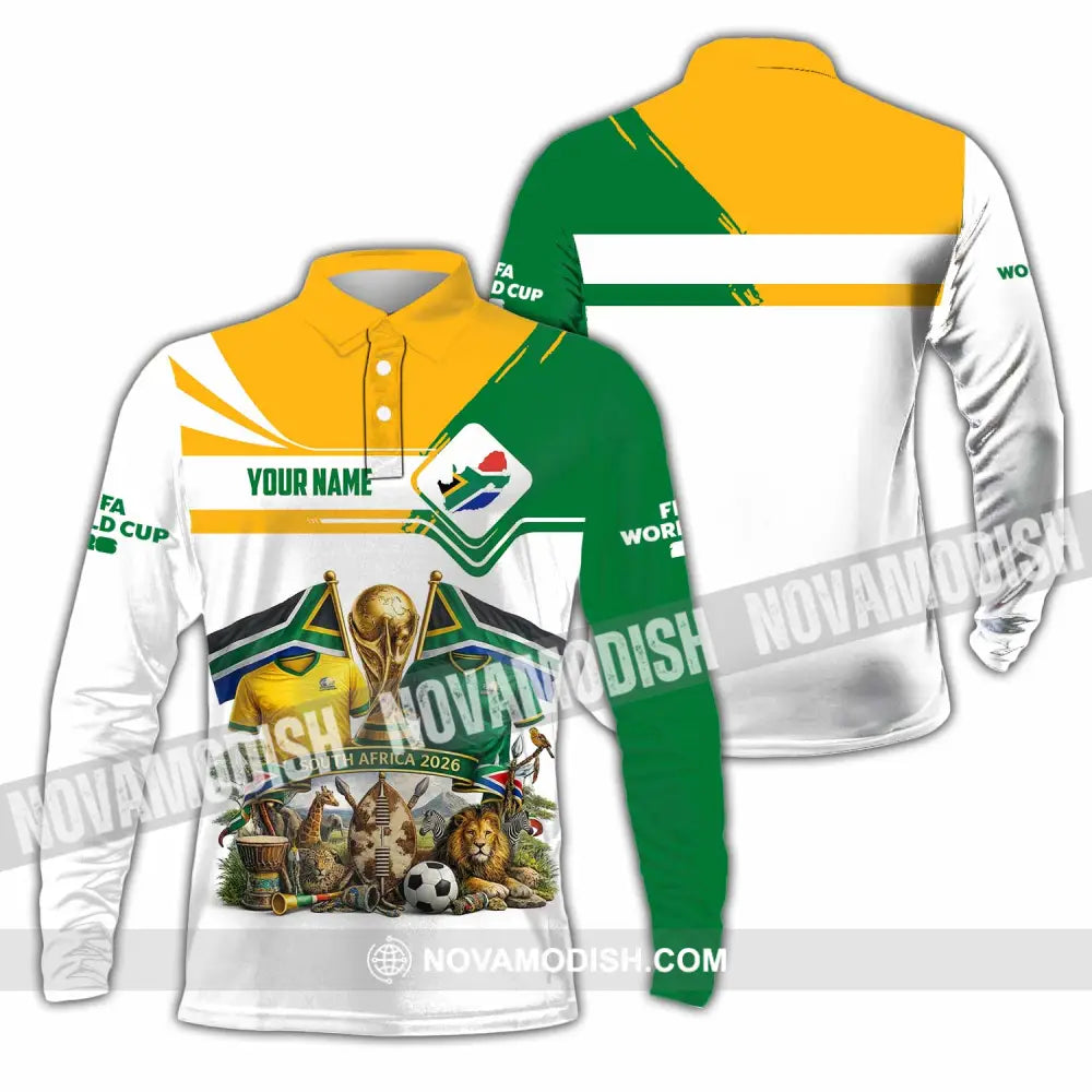 Unisex Shirt - Custom South Africa World Cup 2026 Shirt - Long Sleeve Polo / S - T-shirt