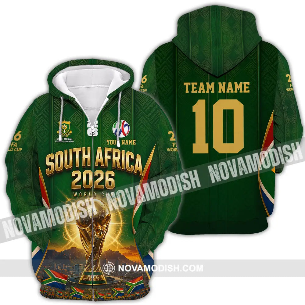 Unisex Shirt - Custom South Africa World Cup 2026 Shirt - Zipper Hoodie / S - T-shirt