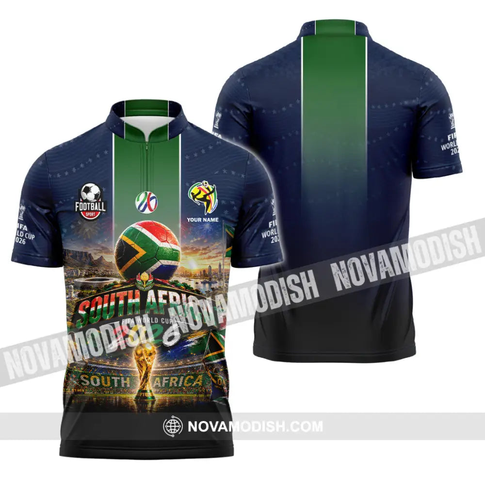 Unisex Shirt - Custom South Africa World Cup 2026 Shirt - Zipper Polo Shirt / S - T-shirt